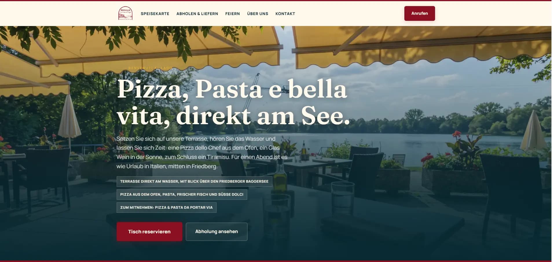 Website des Seehaus Friedberg
